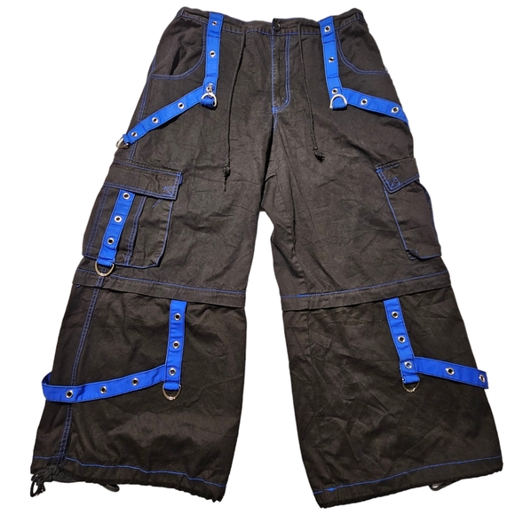 VTG TRIPP NYC Pants Mens XL (38x31) Daang Goodman Goth Rave Emo Convertible Zip - Picture 2 of 14
